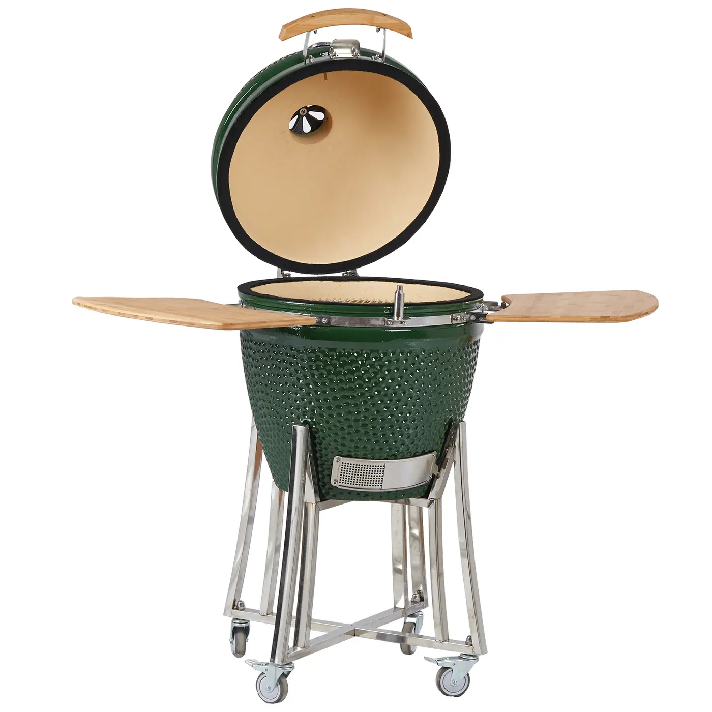 RedNeck Kamado mit geöffnetem Deckel und Keramik-Brennkammer