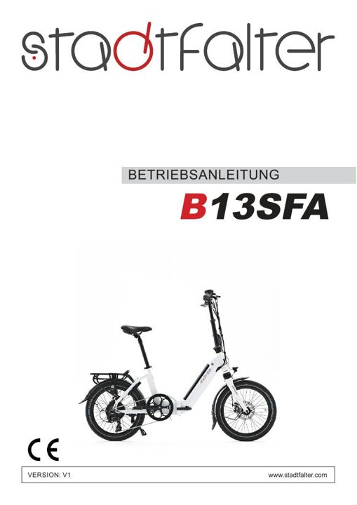 E-Bike Klapprad B13 Bedienungsanleitung