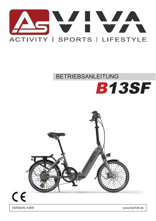E-Bike Klapprad B13 Bedienungsanleitung