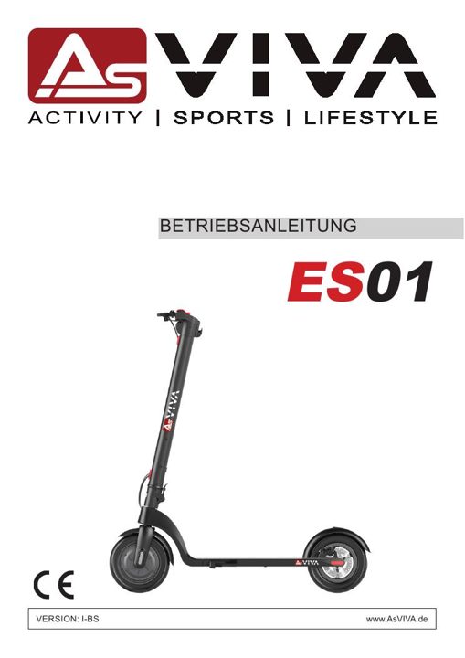 E-Scooter AsVIVA ES01 Tretroller Bedienungsanleitung