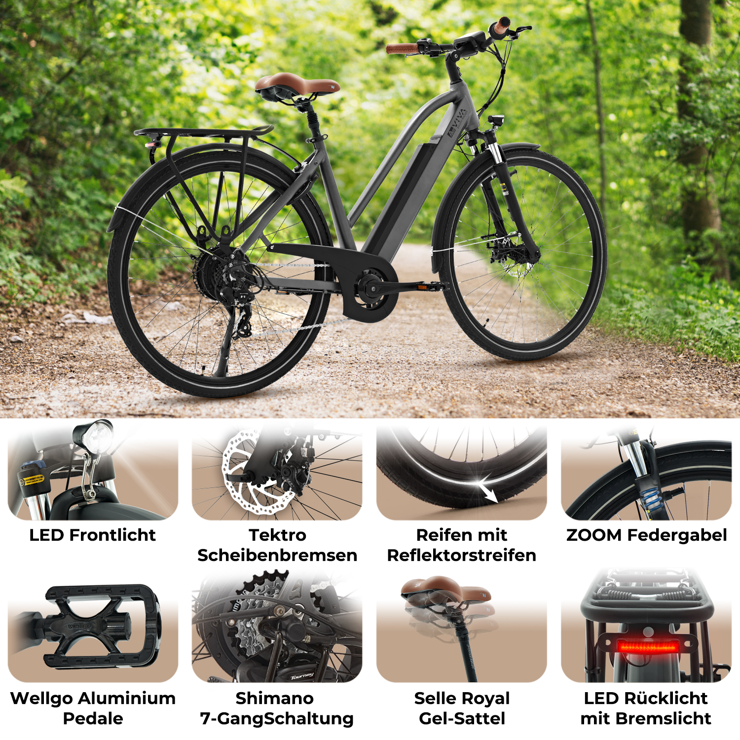Trekkingrad B15 E-Bike günstig kaufen | AsVIVA | Fahrradpedale