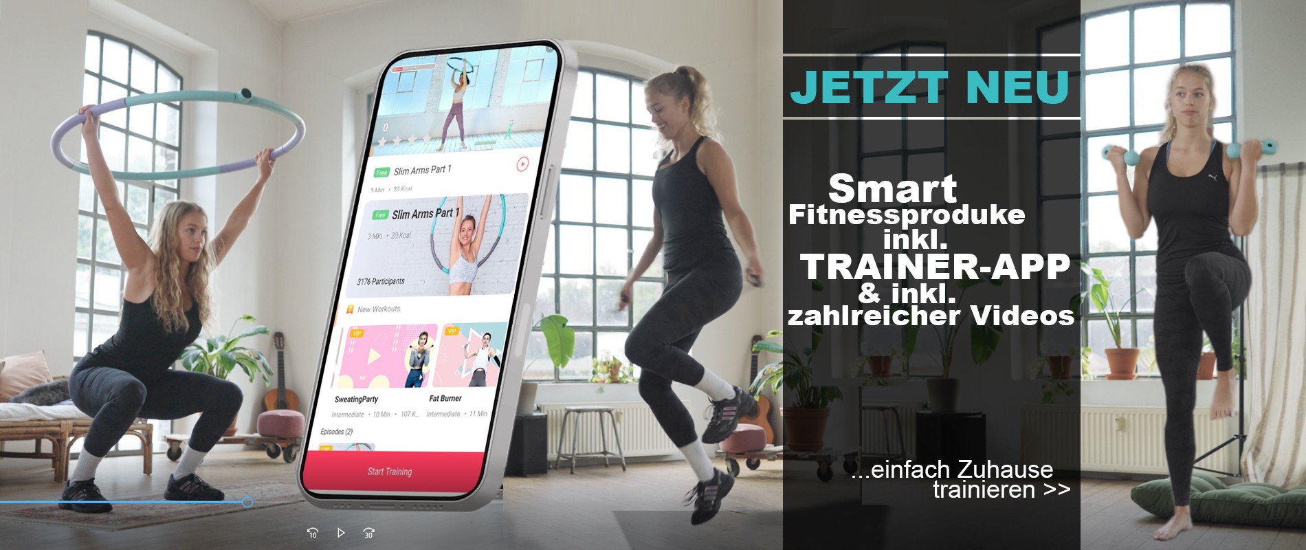 Smart Fitnessprodukte inkl. Trainings-App und Bluetooth-Modul