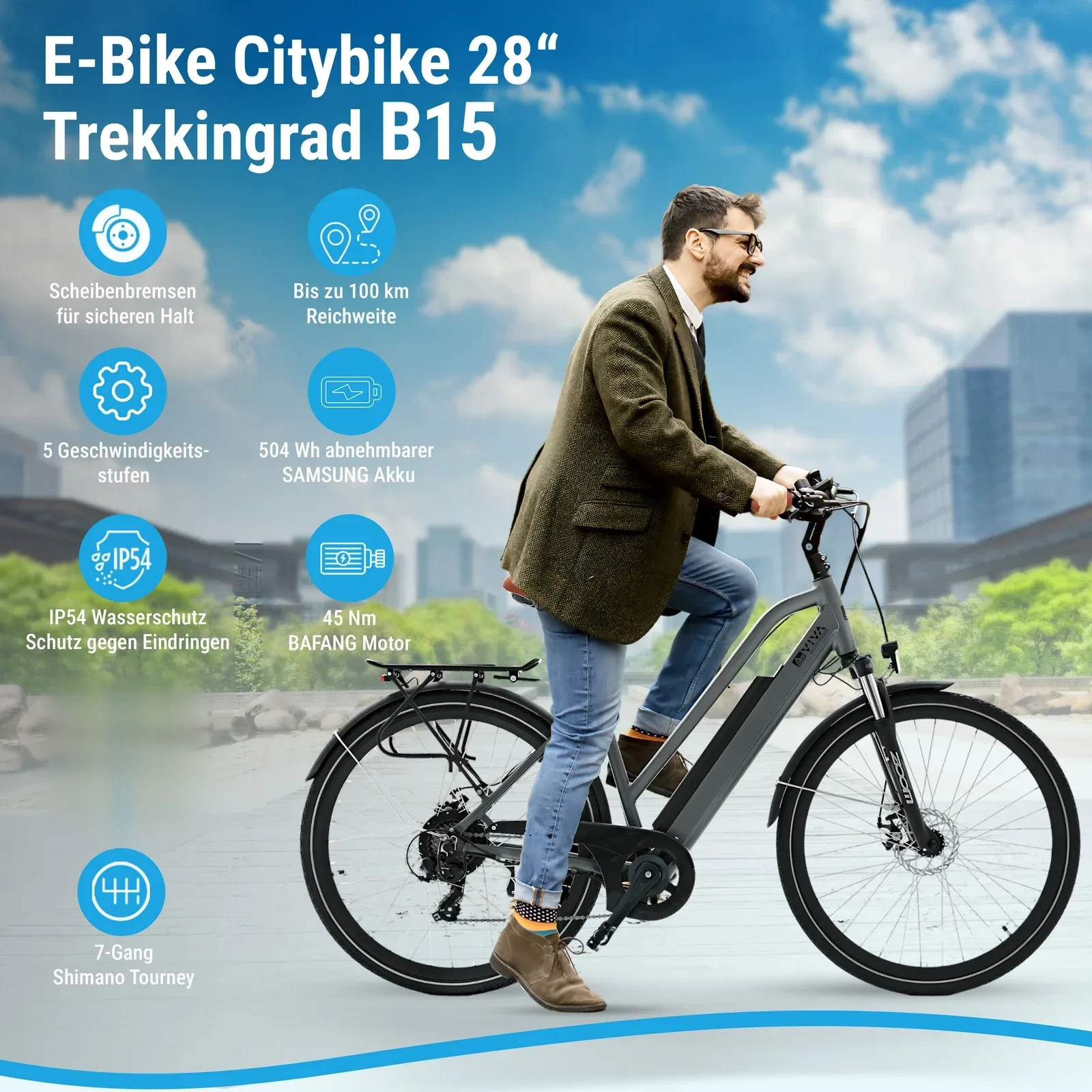 AsVIVA B15 City E-Bike 28 Zoll – Ausstattung im Überblick