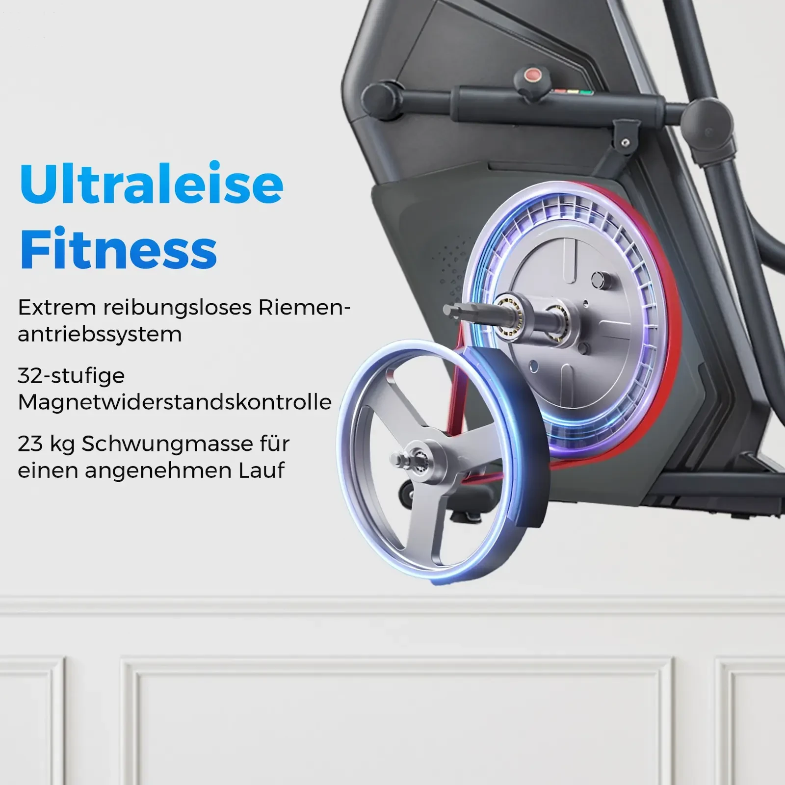 Ultraleiser Riemenantrieb mit 23 kg Schwungmasse