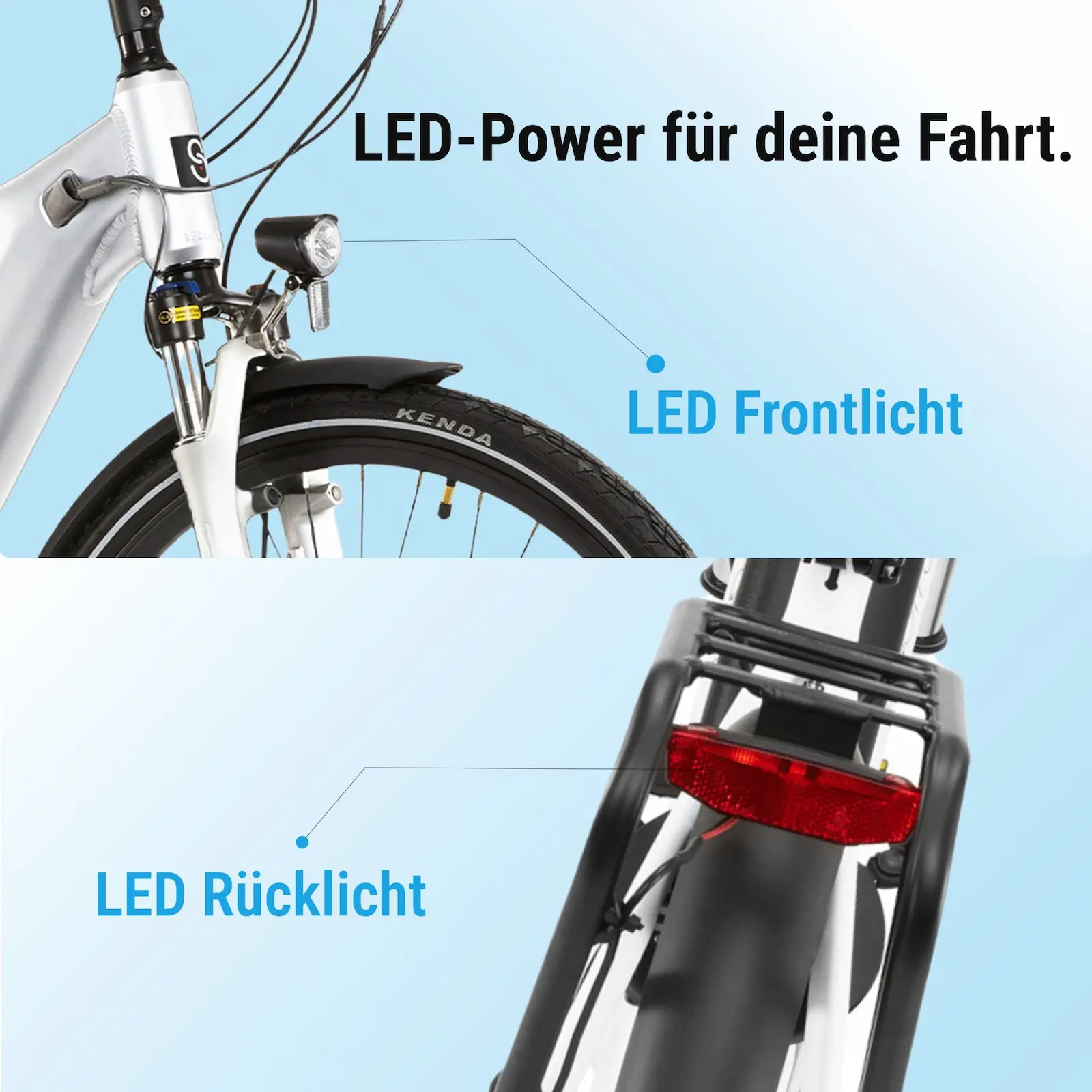 LED-Front- und Rücklicht für sichere Fahrten