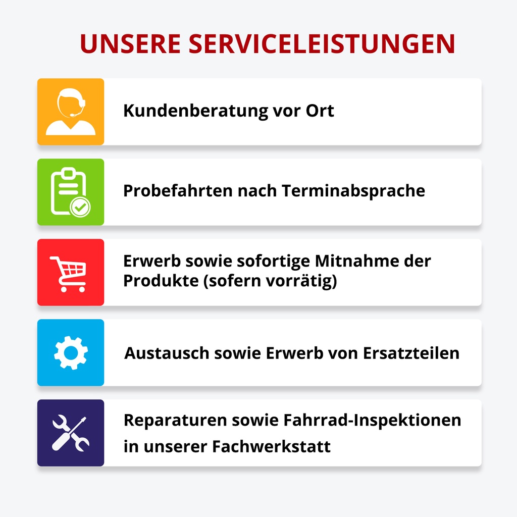 City E-Bike B15 – 28 Zoll – Grau/Weiß – Unsere Serviceleistungen