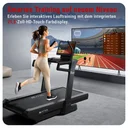 Großes 21,5 Zoll Touch-Display des AsVIVA Laufbands T30 Pro Max Climb Marathon zur Steuerung des Trainings