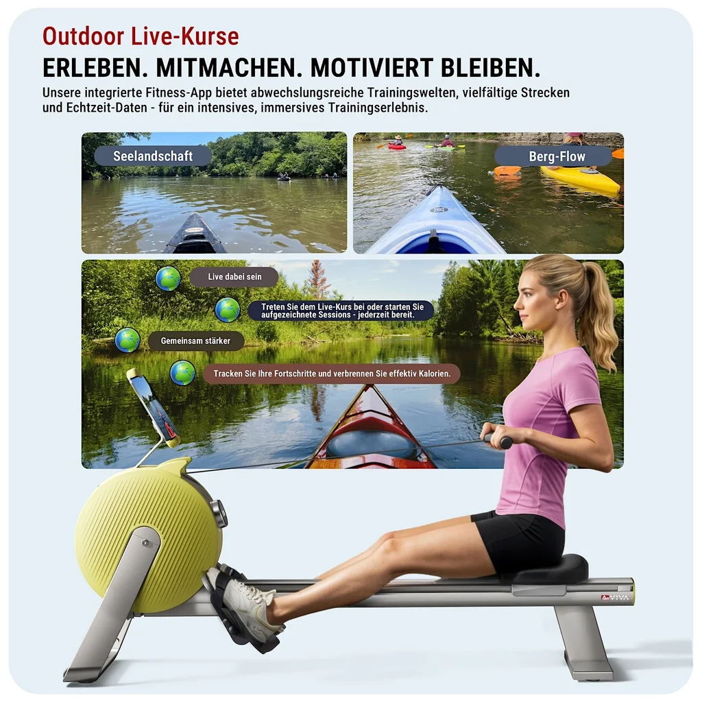 Rudergerät PowerGen RA20 – Magnetic Rower Live Kurse