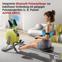 AsVIVA Rudergerät RA20 mit integriertem Bluetooth-Pulsempfänger zur Herzfrequenzüberwachung im Training