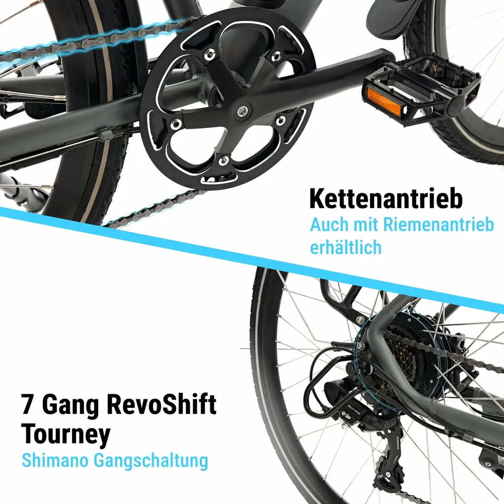 AsVIVA Urban City E-Bike BC1C – 28 Zoll – Kettenantrieb