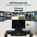 Übersichtliche Fitnesskonsole des AsVIVA Laufbands Smart Run T16 mit allen Trainingsdaten