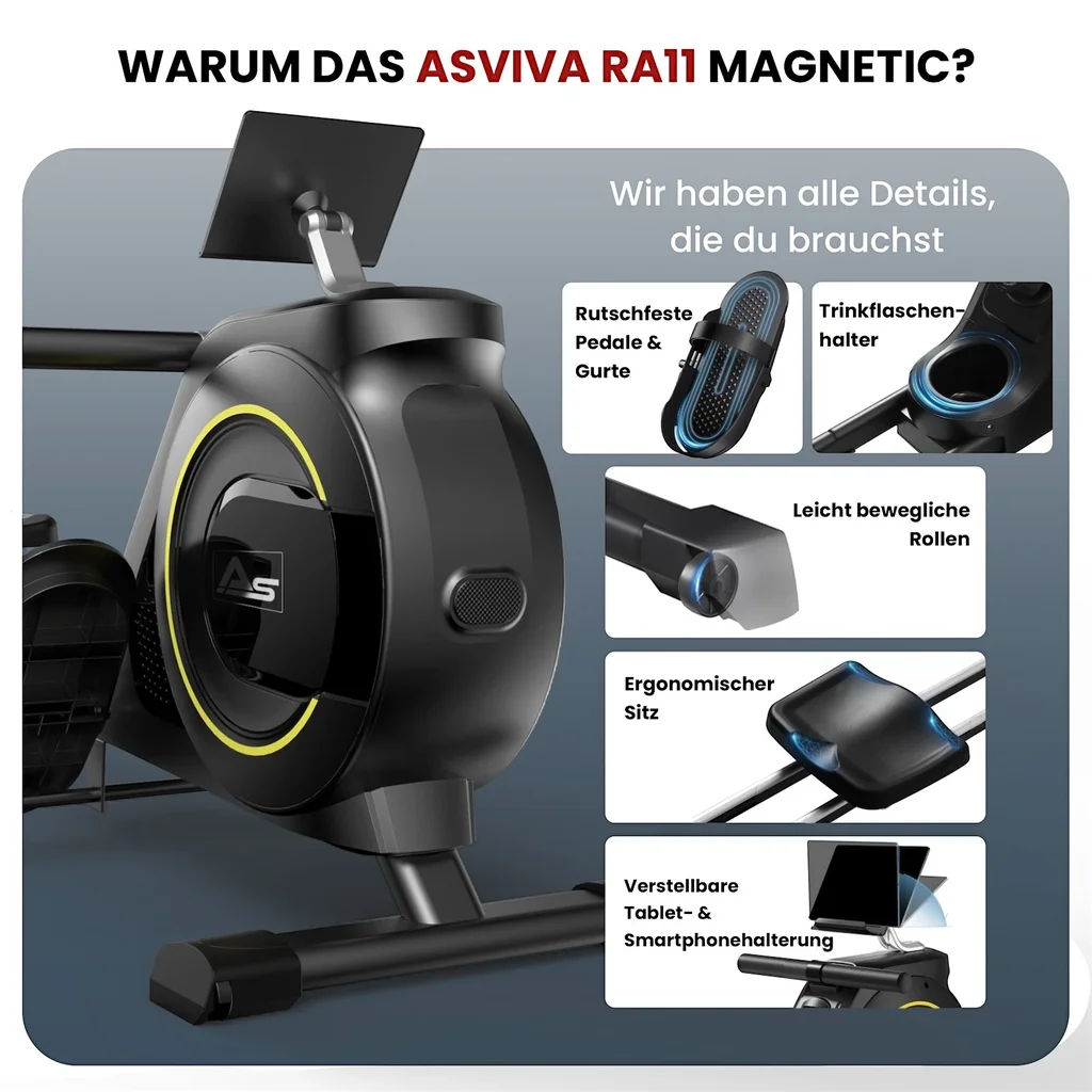 AsVIVA Rudergerät RA11 Magnetic – magnetisches Bremssystem (4)