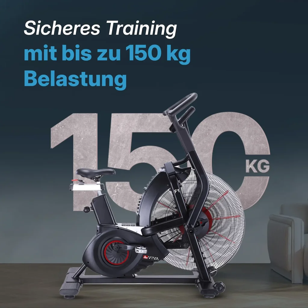 AsVIVA Air Bike Semi-Profi Heimtrainer F1 – Luftwiderstand (2)