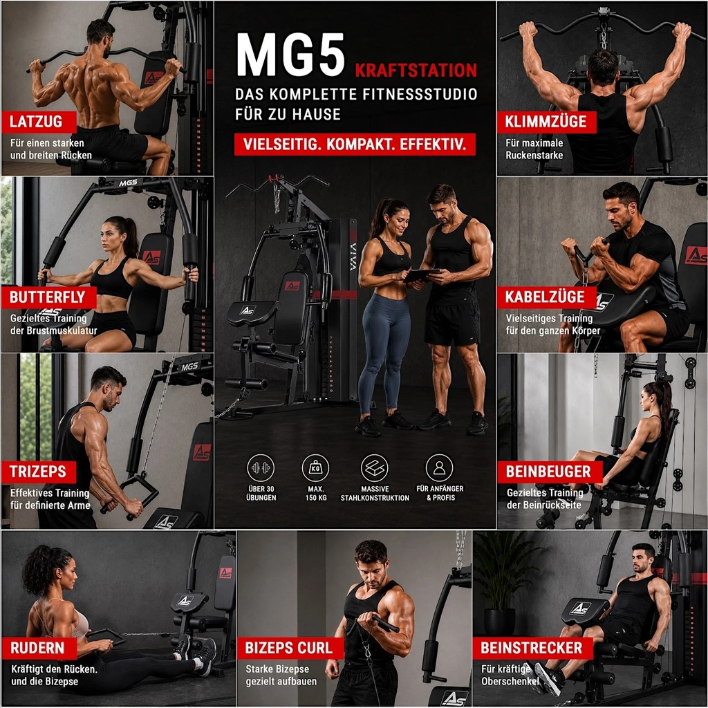 AsVIVA MG5 Pro – über 30 Trainings- und Übungsmöglichkeiten