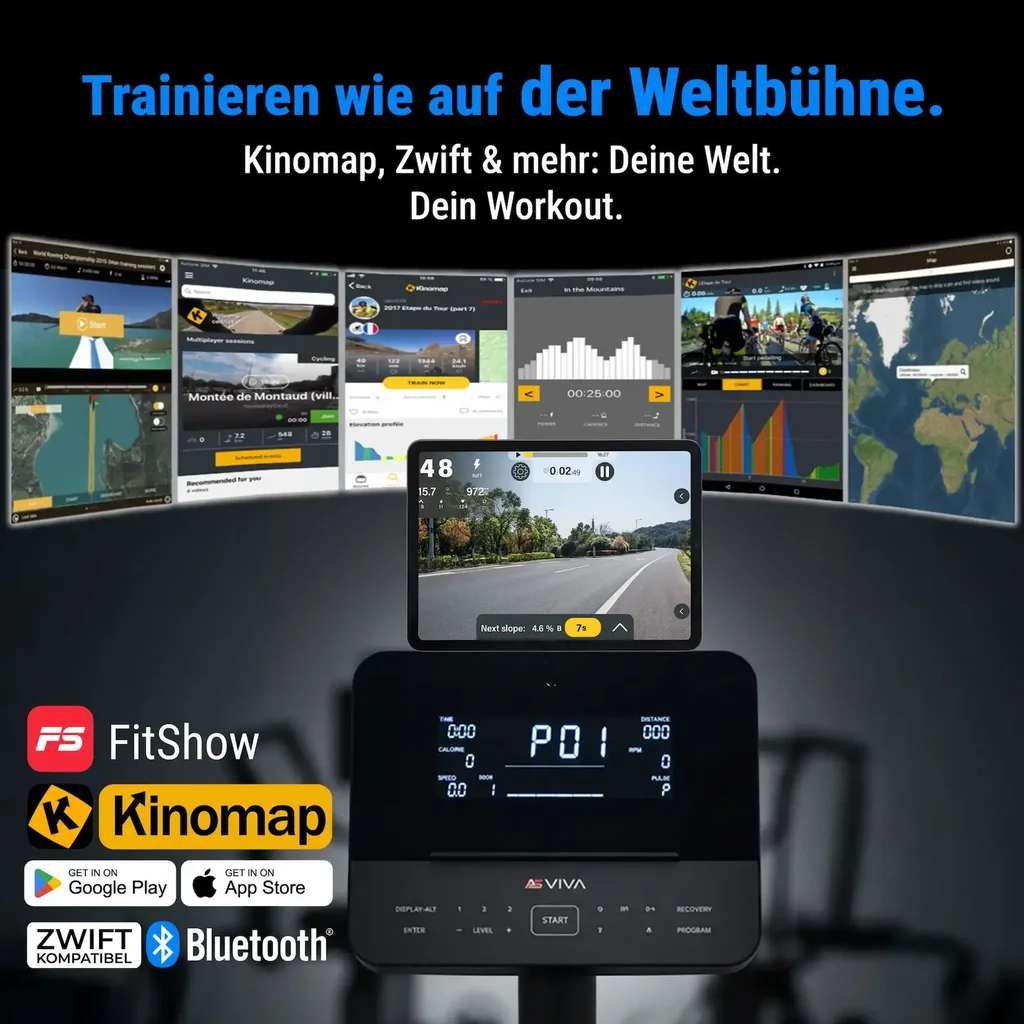 AsVIVA 2in1 Liegeergometer & Crossfit R7 – Multimedia-Funktion