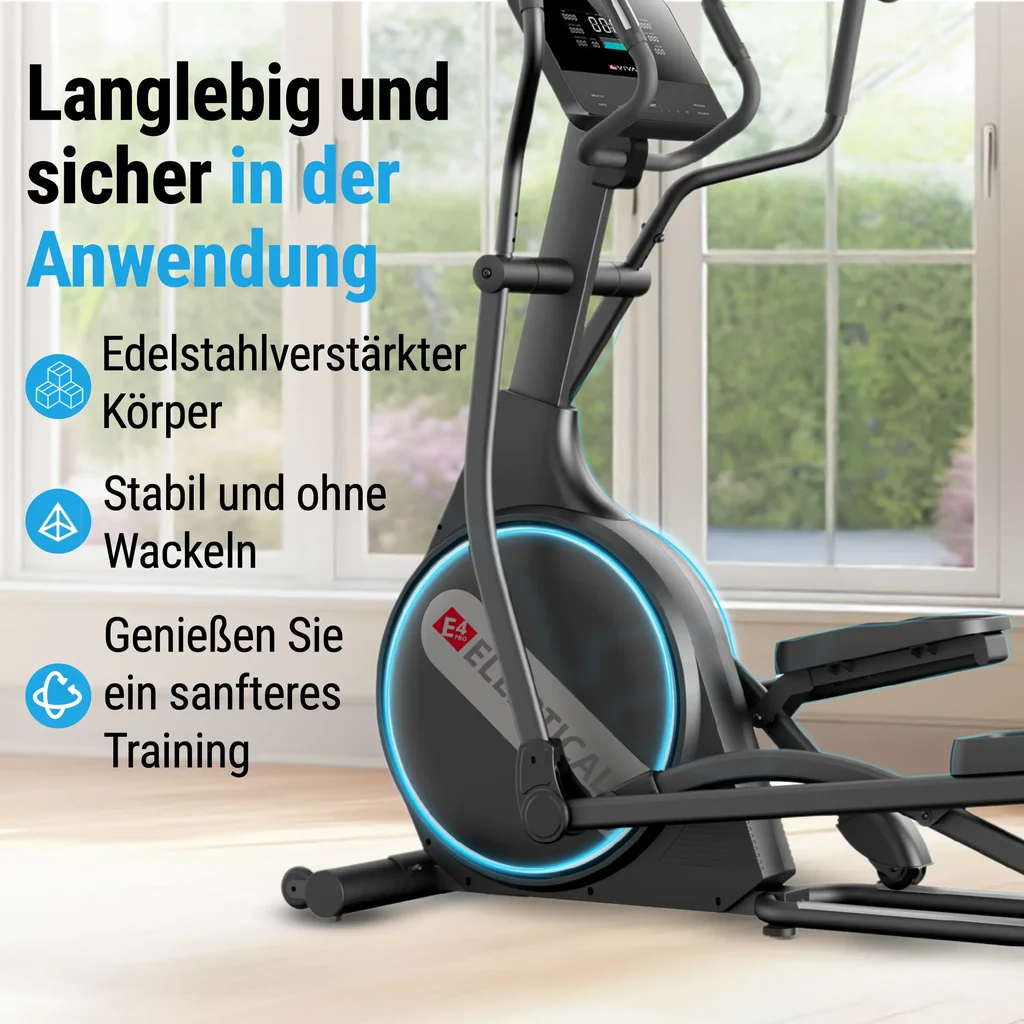 Crosstrainer Smart E4 Pro – Ellipsentrainer Massive Rahmenkonstruktion