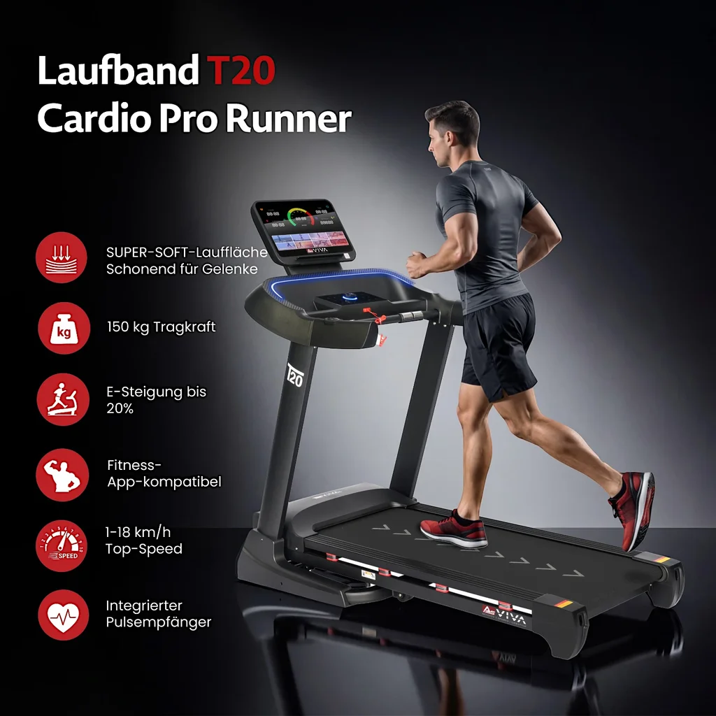 AsVIVA Laufband T20 Cardio Pro Runner