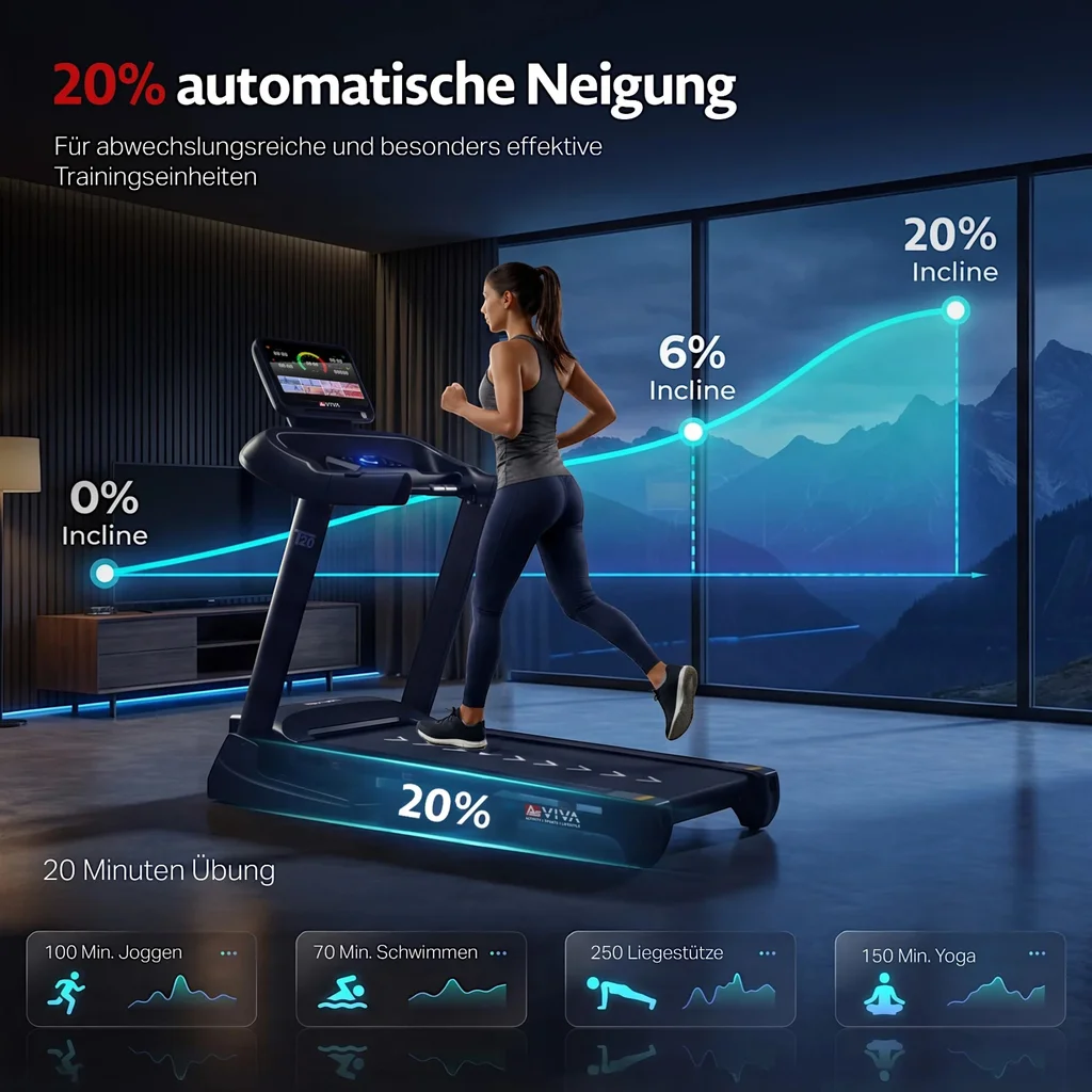 Laufband T20 Cardio Pro Runner – Automatische Neigung