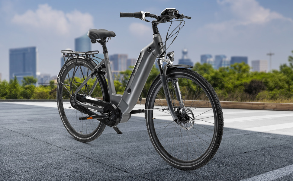 AsVIVA City E-Bike Stadtfalter B14 – Grau/Weiß – Ansicht 23