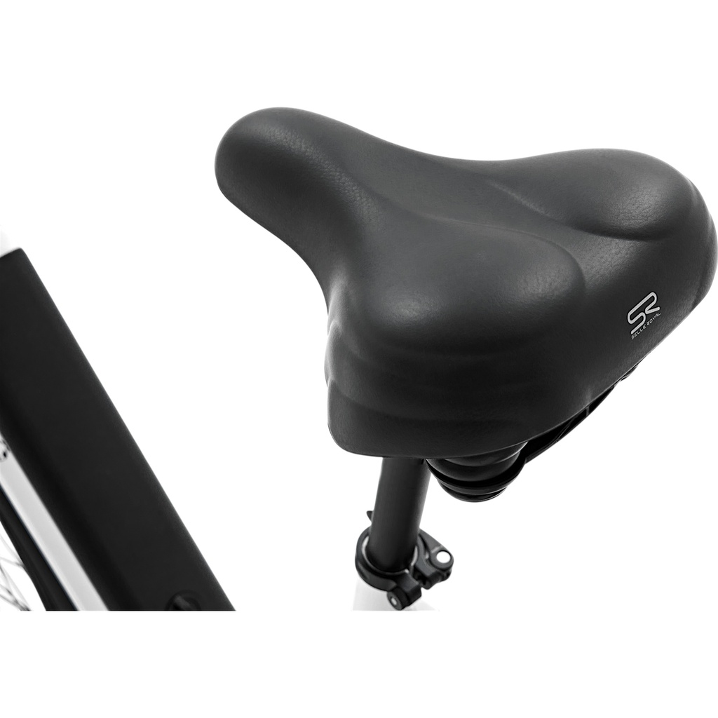 AsVIVA City E-Bike Stadtfalter B14 – Grau/Weiß – Sattel