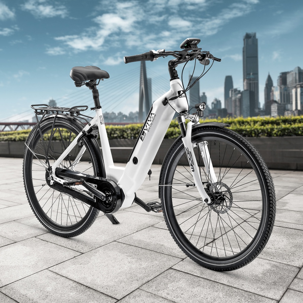 AsVIVA City E-Bike Stadtfalter B14 – Grau/Weiß – Ansicht 26