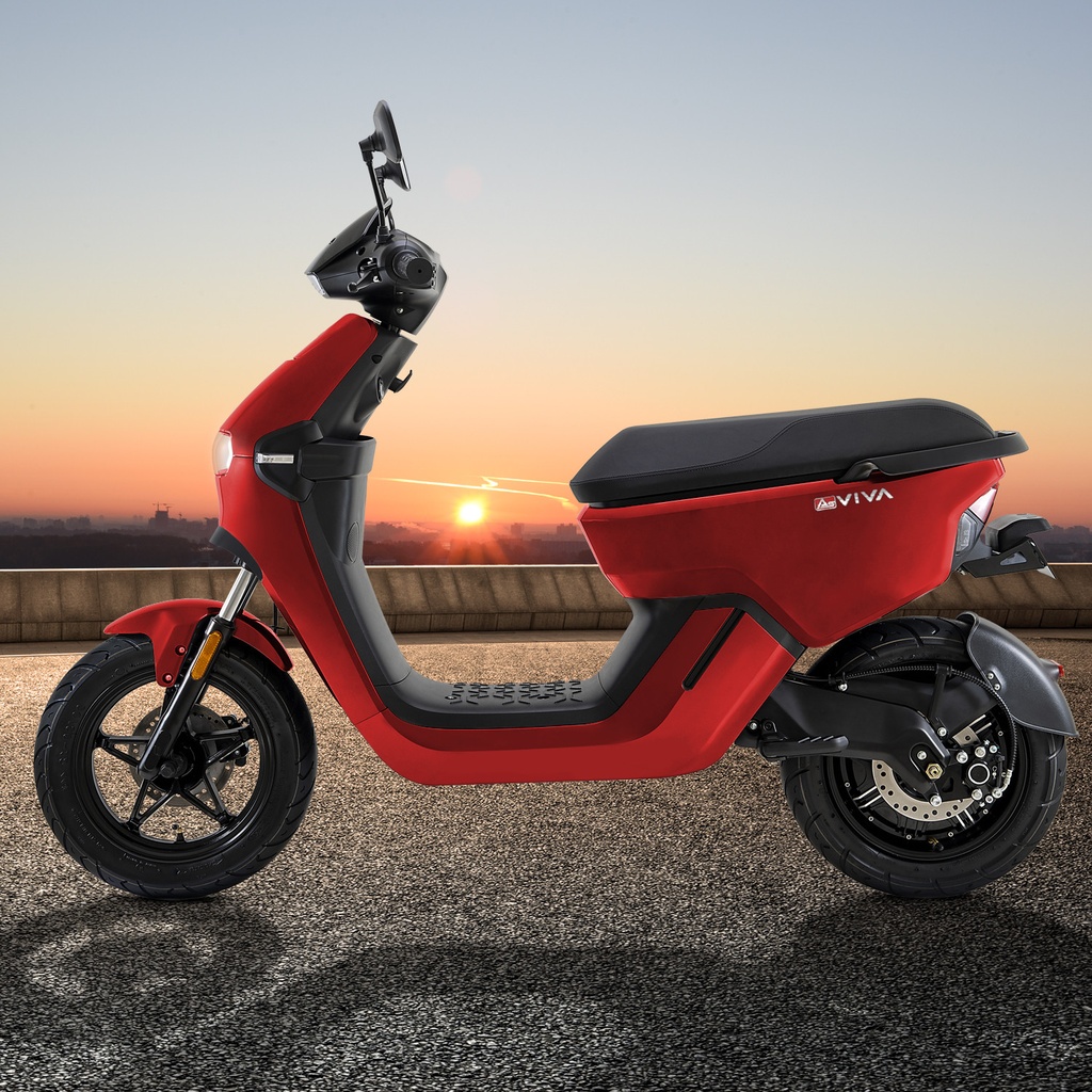 AsVIVA Elektro-Motorroller EM1 in Rot &ndash; Seitenansicht