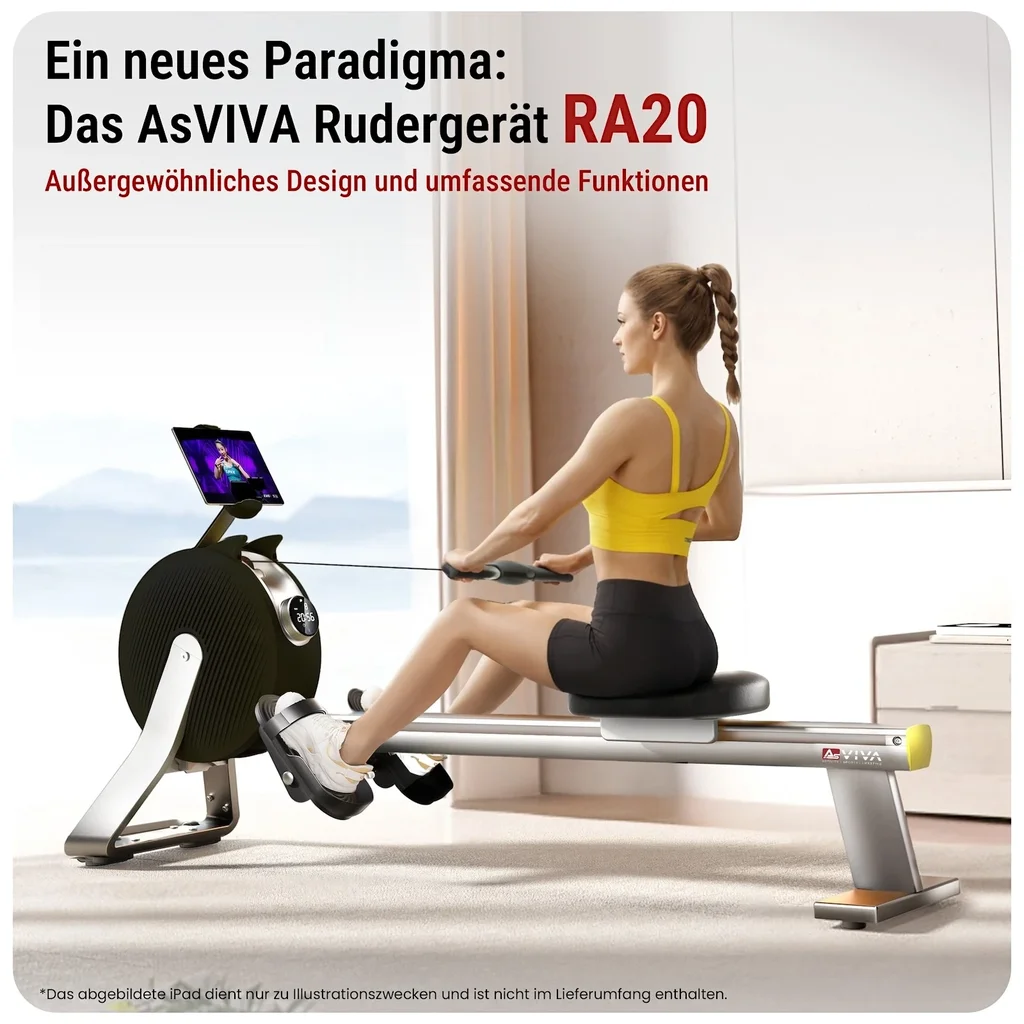 AsVIVA Rudergeraet PowerGen RA20 in Schwarz - Design und Funktionsumfang