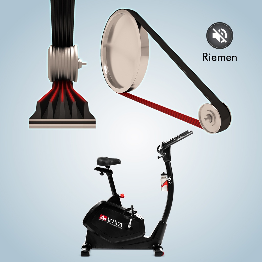 asviva-h22-heimtrainer-fitnessbike-riemen