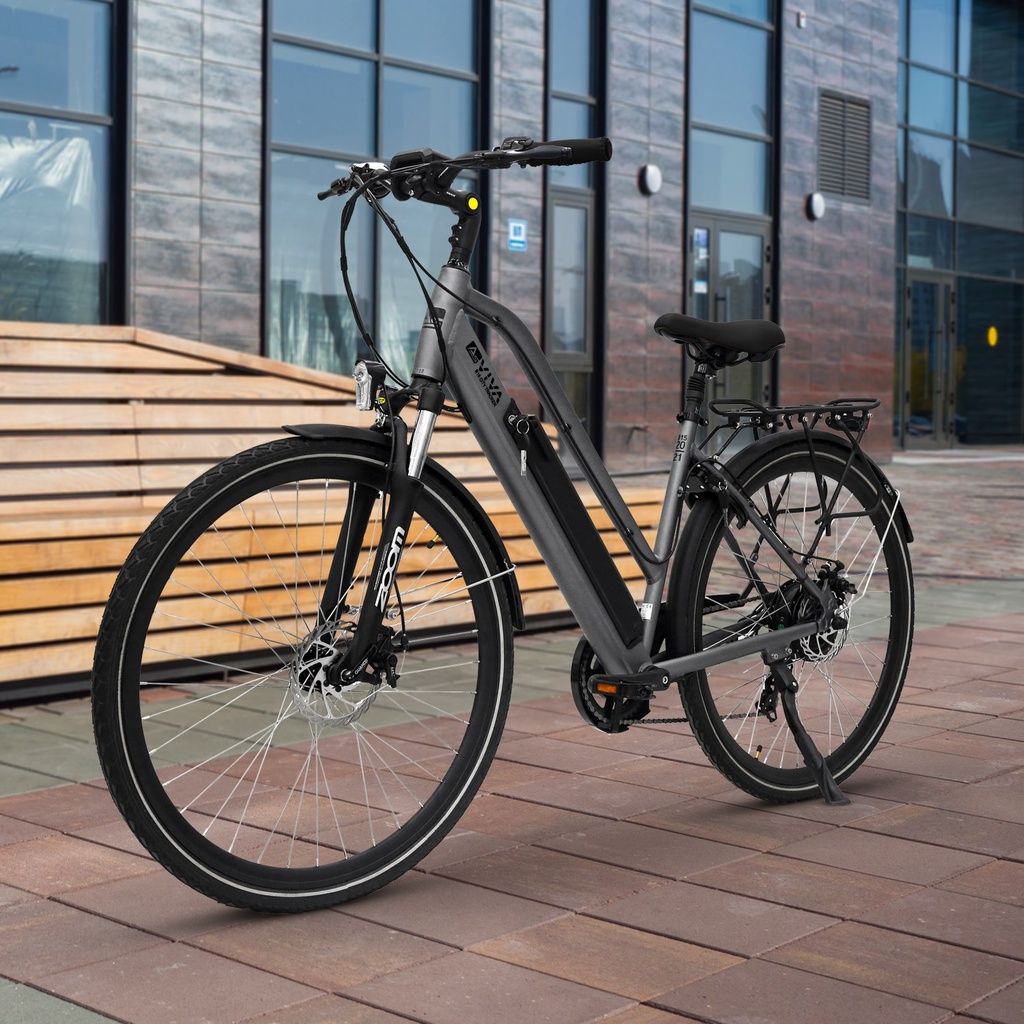 B15 City E-Bike 28 Zoll in Grau - Seitenansicht B15 City E-Bike 28 Zoll in Grau - Seitenansicht