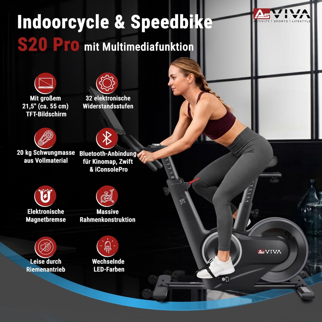 Speedbike Multimedia Studio Pro S20 – Indoor Cycle Ausstattung