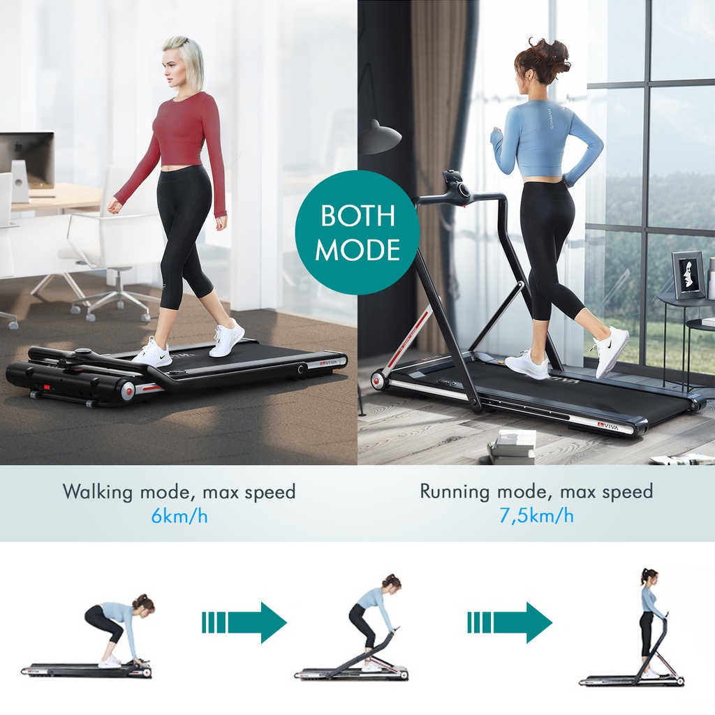 AsVIVA T19 &ndash; Walking-Modus bis 6 km/h und Lauf-Modus bis 7,5 km/h