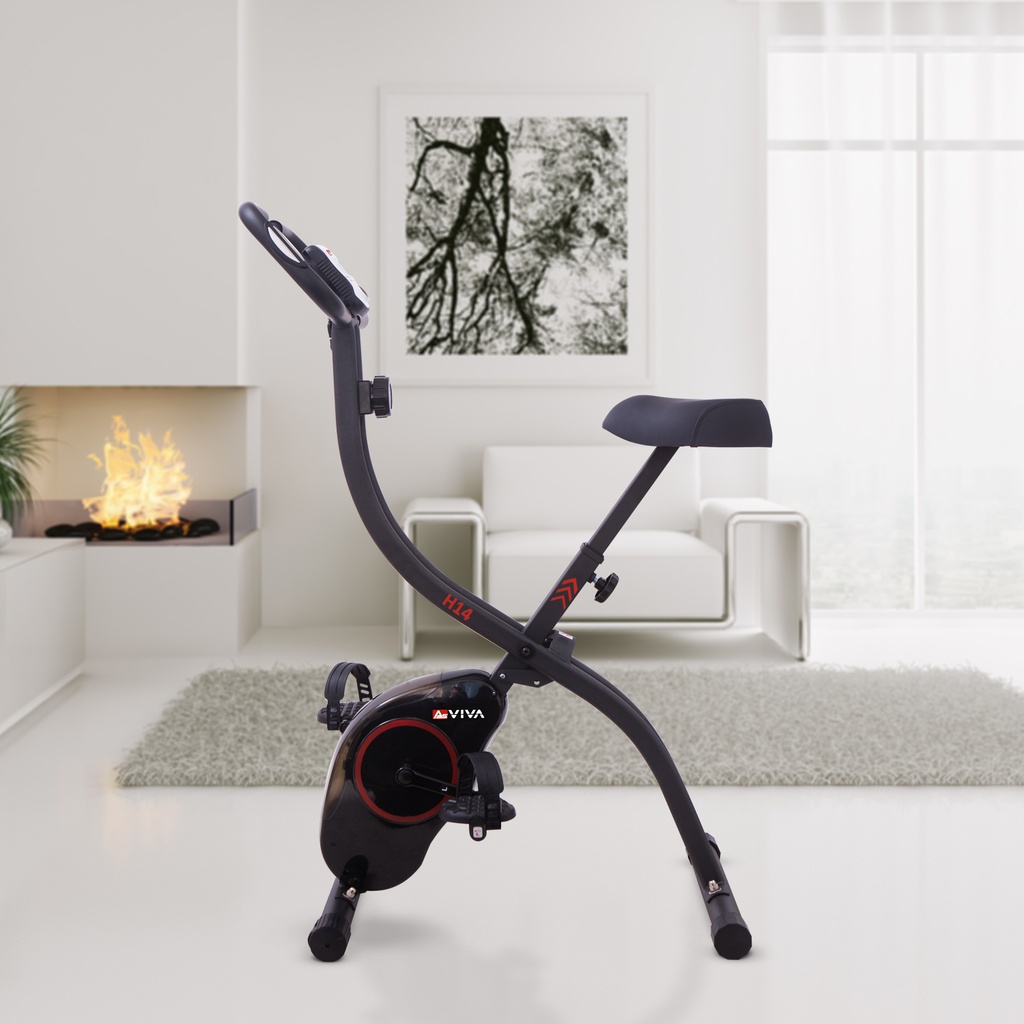 AsVIVA Ergometer Heimtrainer X-Bike H14 in Schwarz im Wohnraum