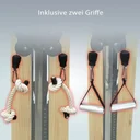 Im Lieferumfang der AsVIVA MG7 Kabelzugstation enthaltene Seile und Griffe für abwechslungsreiches Krafttraining