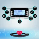 LCD-Display des AsVIVA Rudergeräts RA10 Pro zeigt Trainingswerte wie Zeit, Ruderschläge und Kalorien an