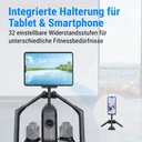 Integrierte Tablet- und Smartphone-Halterung am AsVIVA Rudergerät RA12 für Training mit Apps