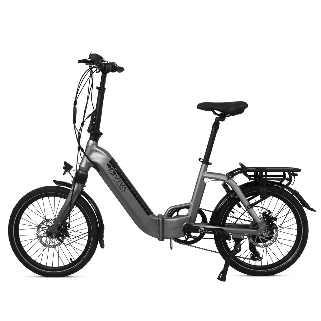 E-Bike Klapprad Stadtfalter B13 ABW – Ansicht schräg hinten grau