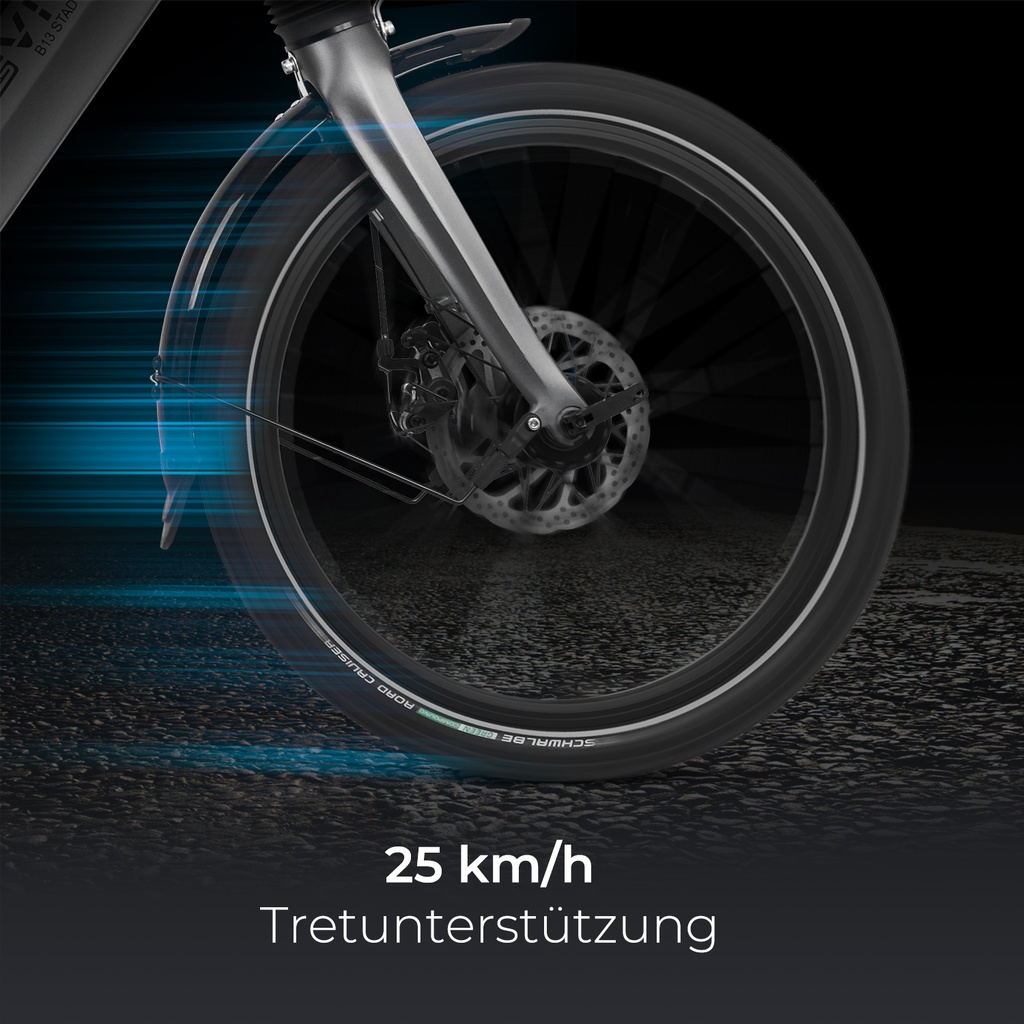 E-Bike Klapprad Stadtfalter B13 ABW – Laufrad 25 km/h grau