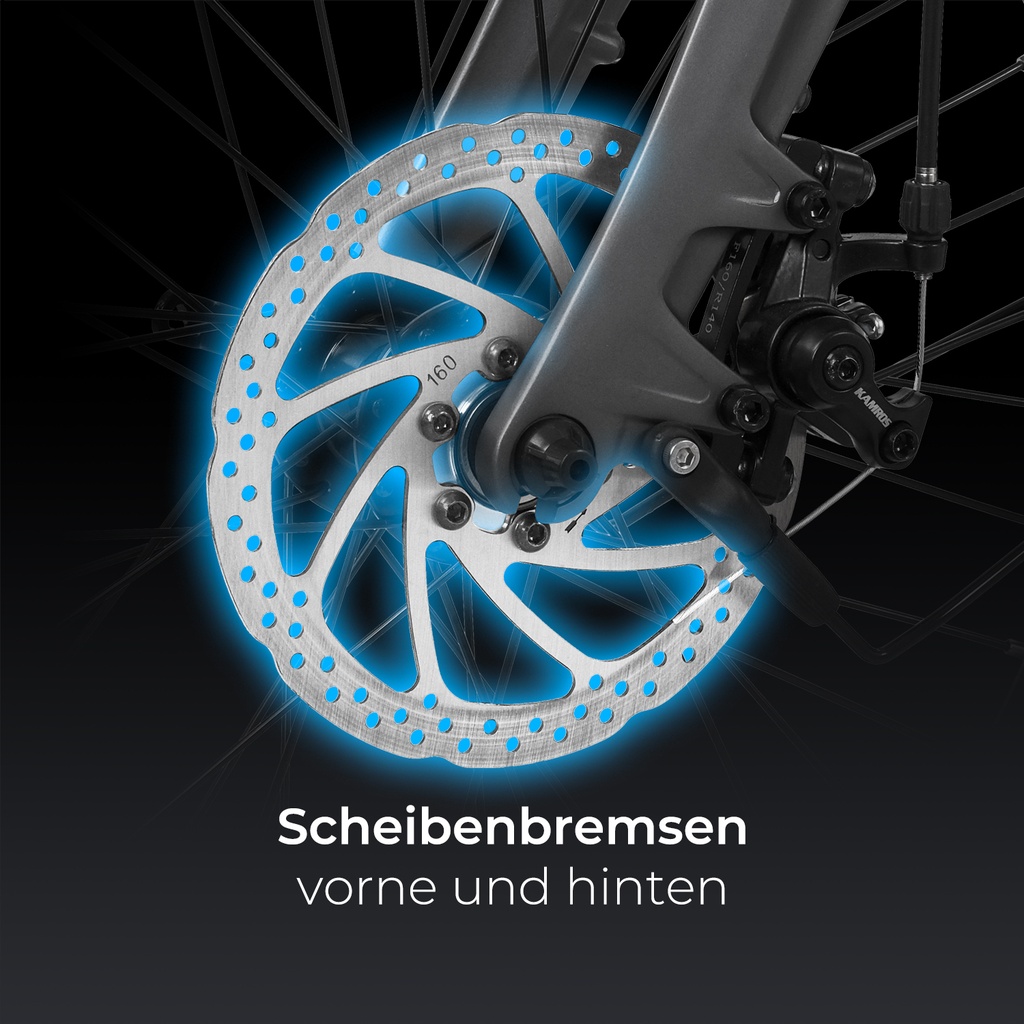 E-Bike Klapprad Stadtfalter B13 ABW – Scheibenbremsen grau