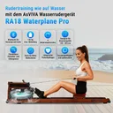 AsVIVA Wasser-Rudergerät RA18 Pro mit WaterPlane-Wassertank in der Gesamtansicht