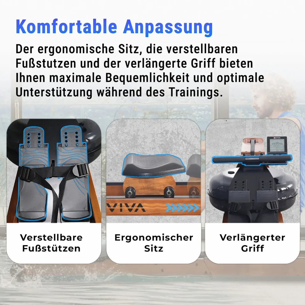 Komfort: ergonomischer Sitz, verstellbare Fußstützen & griffiger Zuggriff