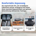 Komfortabler ergonomischer Sitz des AsVIVA Wasser-Rudergeräts RA18 Pro für langes Training
