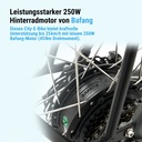 City E-Bike B15 (Grau, schwarzer Sattel, breites Display) – Bafang-Hinterradmotor