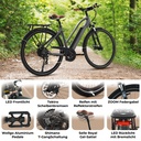 City E-Bike B15 (Grau, brauner Sattel, breites Display) – Ausstattung im Überblick