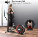 Wartungsarmer Riemenantrieb des AsVIVA Crosstrainers C29 Step für einen leisen und gleichmäßigen Lauf