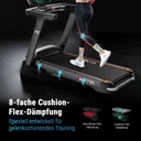 Cushion Flex Dämpfungssystem des AsVIVA Laufbands T18 Pro für gelenkschonendes Laufen