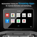 Streaming-Apps wie Netflix und YouTube auf dem Display des AsVIVA Laufbands Smart T18 Pro