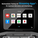 Streaming-Apps wie Netflix und YouTube auf dem Display des AsVIVA Laufbands Smart T18 Pro