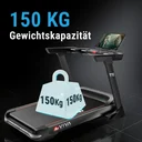 Hohe Tragkraft und stabiler Rahmen des AsVIVA Laufbands Smart T18 Pro für hohes Nutzergewicht