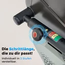 Verstellbare Schrittlänge des AsVIVA Steppers ST4 für individuelles Training
