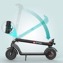 Der AsVIVA ES01 E-Scooter lässt sich dank Klappmechanismus platzsparend zusammenklappen